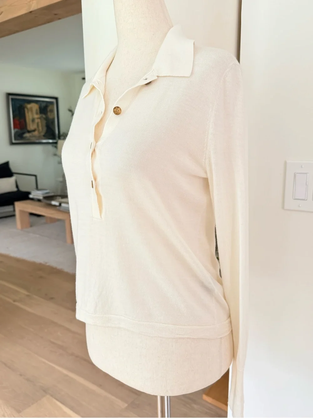 Jenni Kayne Grayson 100% merino wool polo sweater size XS.